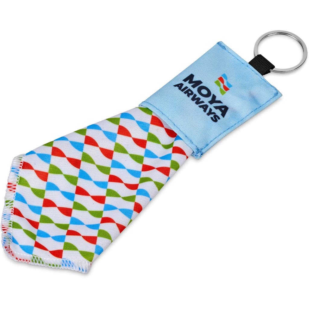 Pre-Printed Sample Hoppla Aquila Polyester Keyring Pouch with Cleaning Cloth 2