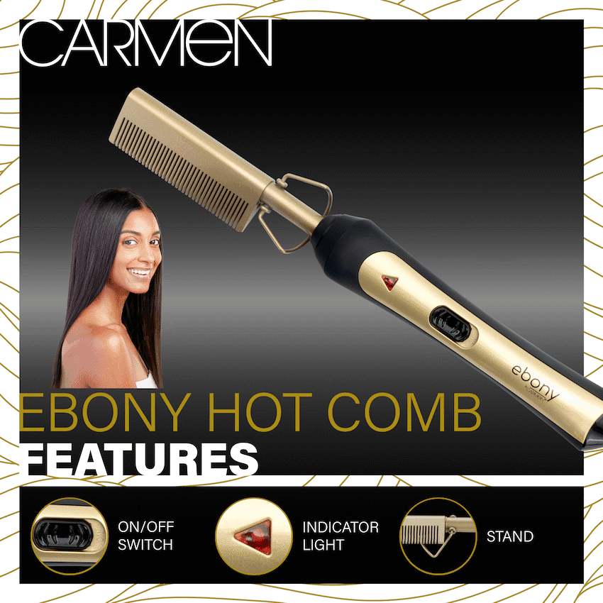 Carmen Hot Comb - Ebony 5