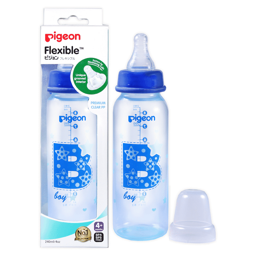 Pigeon Flexible Bottle Standard Neck - Blue 240ml 3