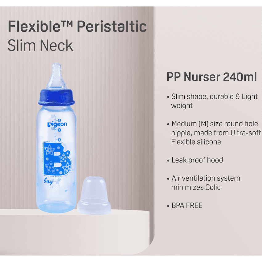 Pigeon Flexible Bottle Standard Neck - Blue 240ml 4