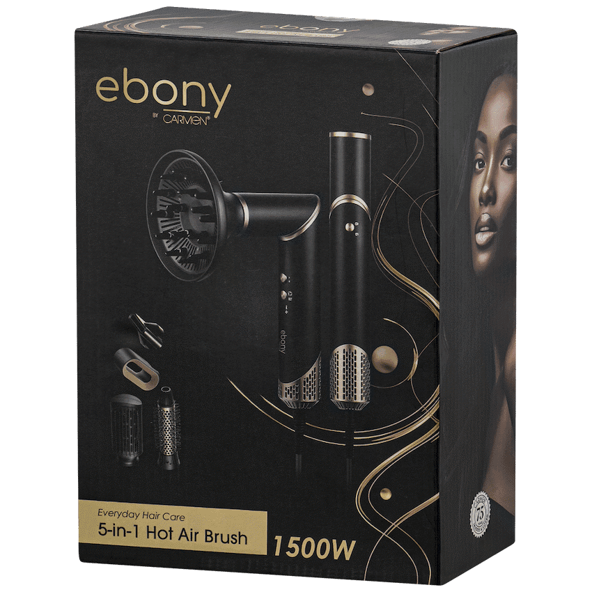 Carmen 5-in-1 Hot Air Brush - Ebony 2