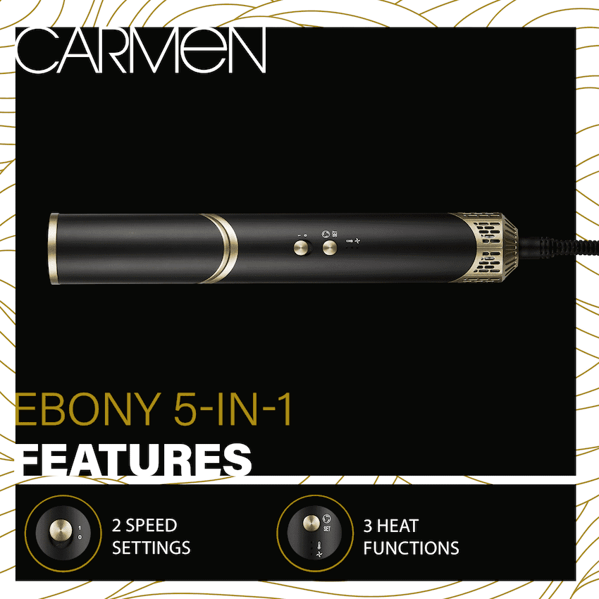 Carmen 5-in-1 Hot Air Brush - Ebony 4