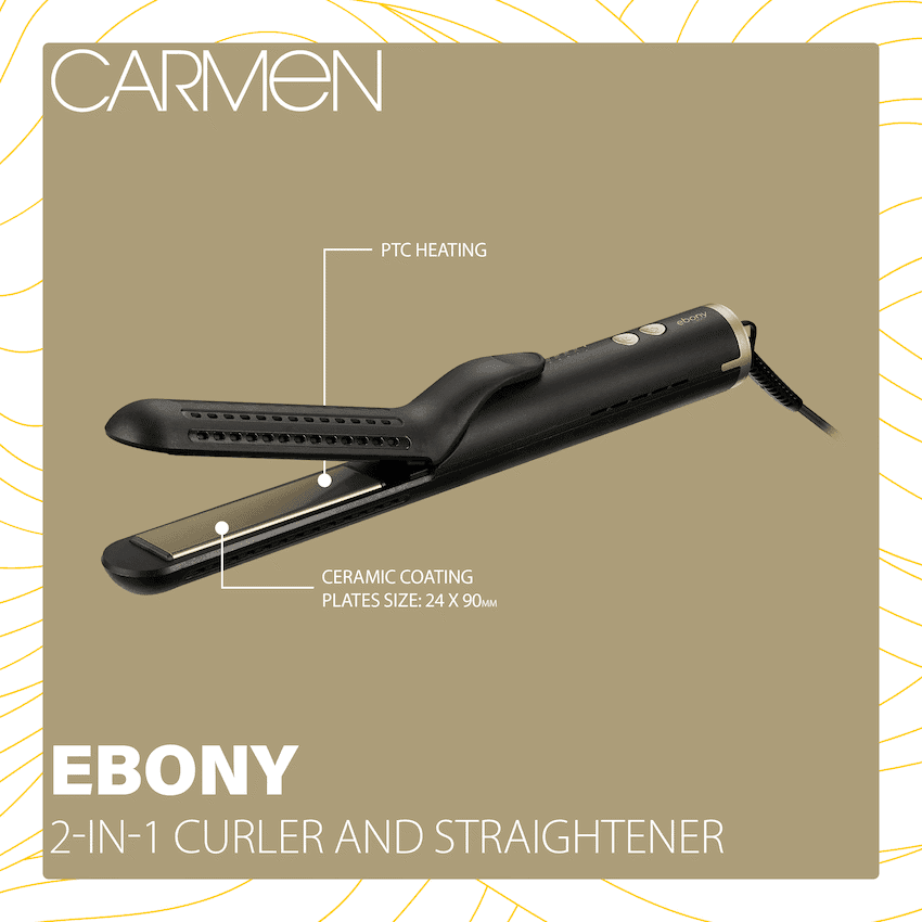 Carmen 2-in-1 Curler and Straightener - Ebony 3