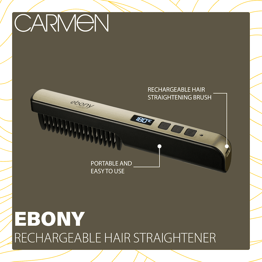 Carmen Ebony Rechargeable Hair Straightener 2