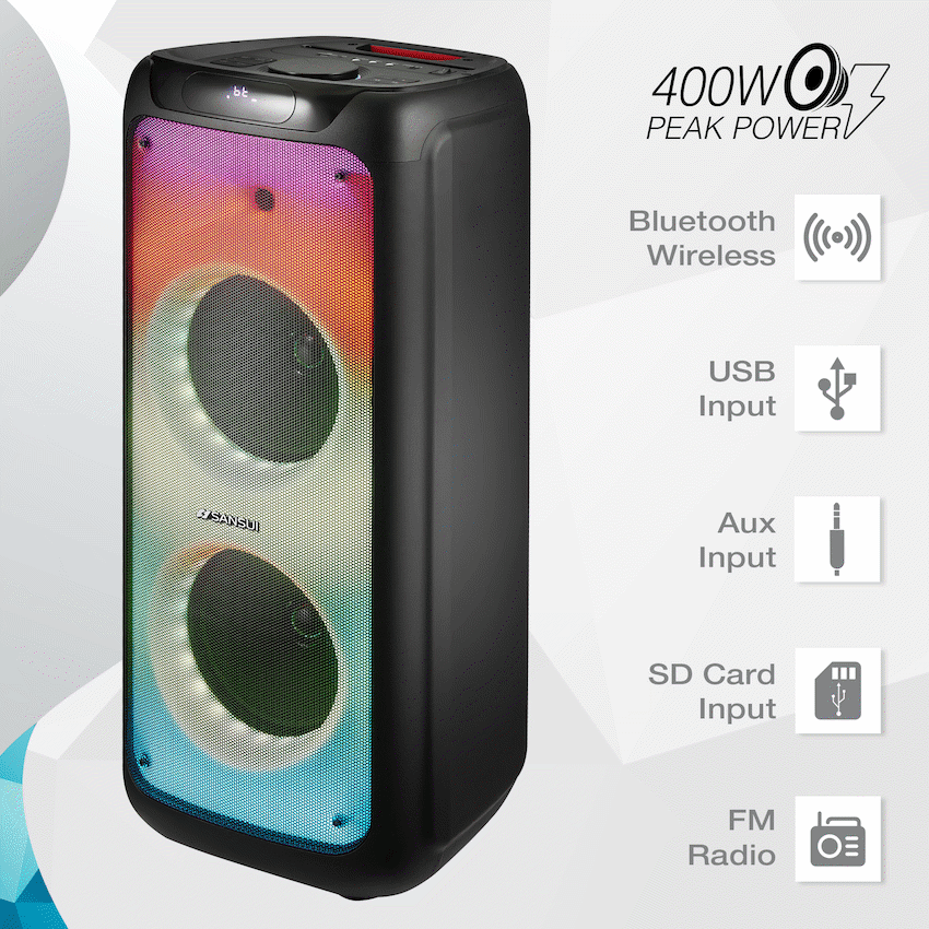 Sansui SNP100 10" Party Speaker - Black 4