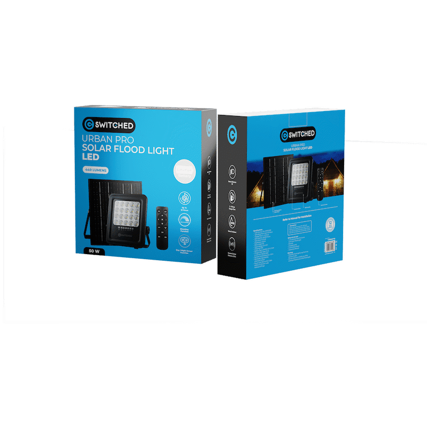 Switched Urban Pro Series - 50w Solar Floodlight with Remote 2