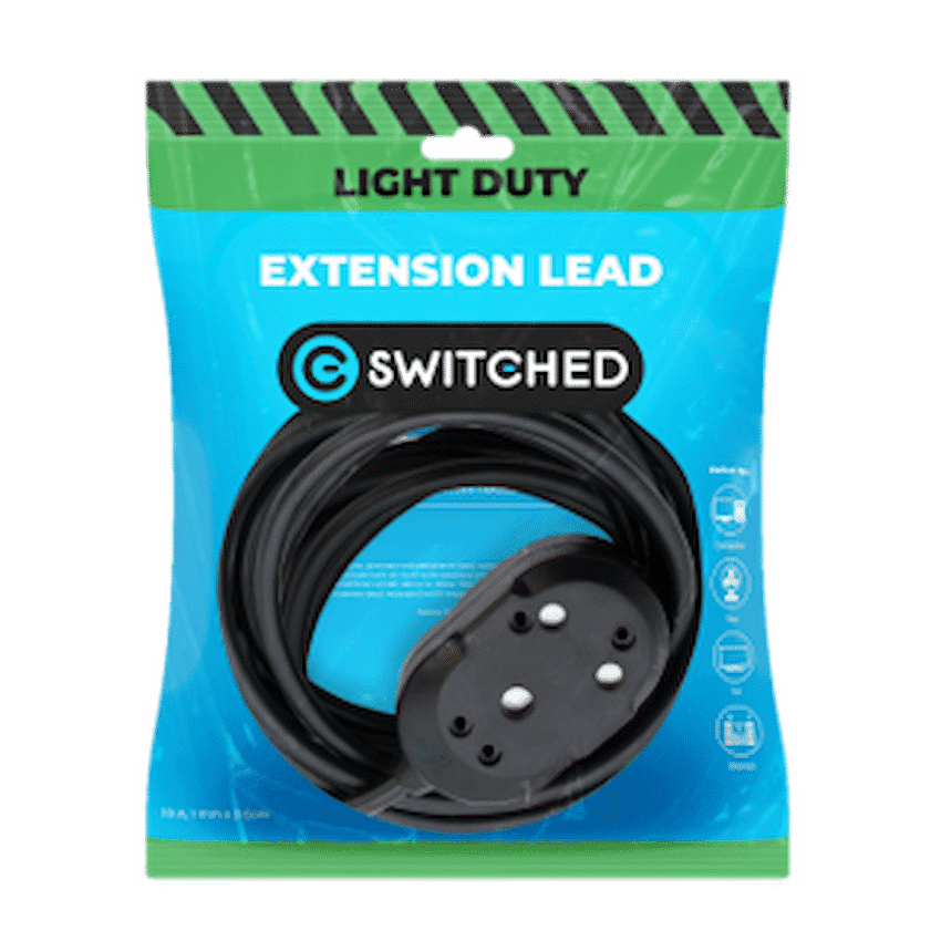 SWITCHED LIGHT DUTY Back To Back(BTB) EXTENSION LEADS 3M 4