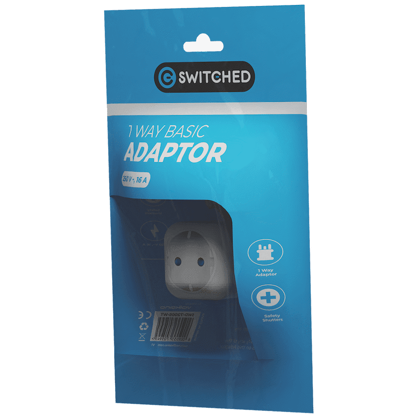 Switched 1-Way Schuko Adaptor 4
