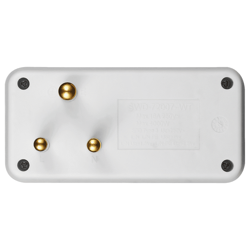 SWITCHED  2 Way Adaptor - White 3