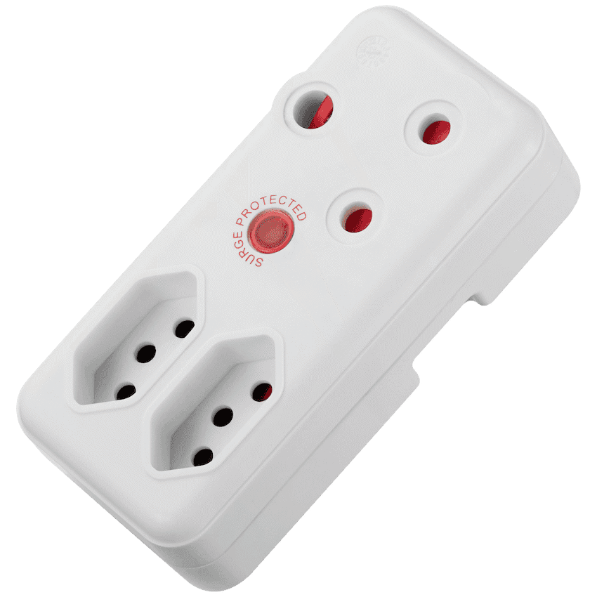 Switched 3-Way Medium Surge Adaptor - White 4
