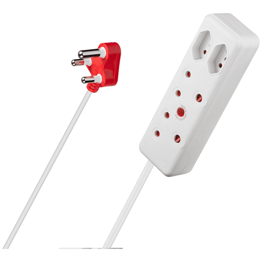 Switched 4-Way Medium Surge Extension Lead 5m 4