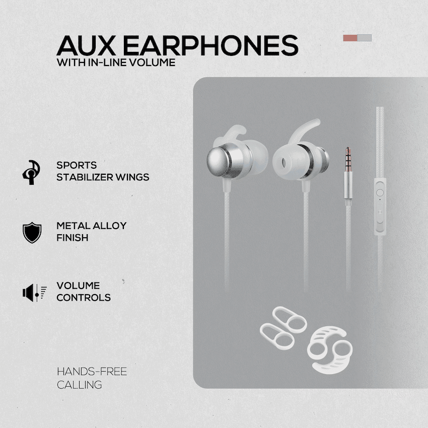 Volkano Titanium Series AUX Earphone - Silver 5
