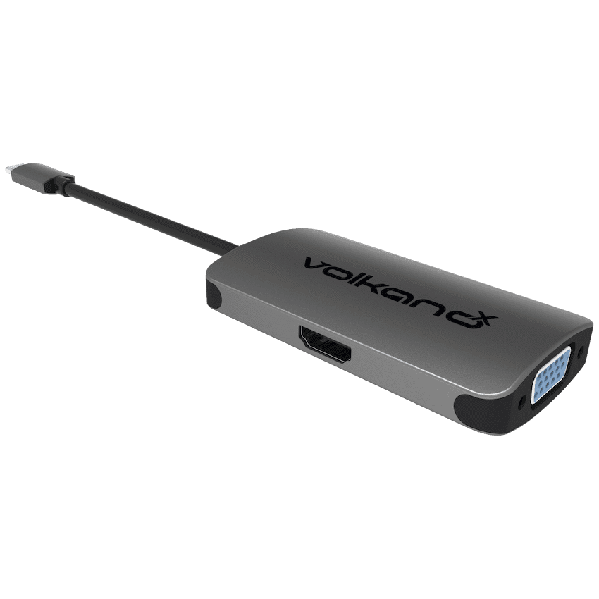 VolkanoX Core Video Series USB Type-C to HDMI + VGA Converter - 10cm - Charcoal 2
