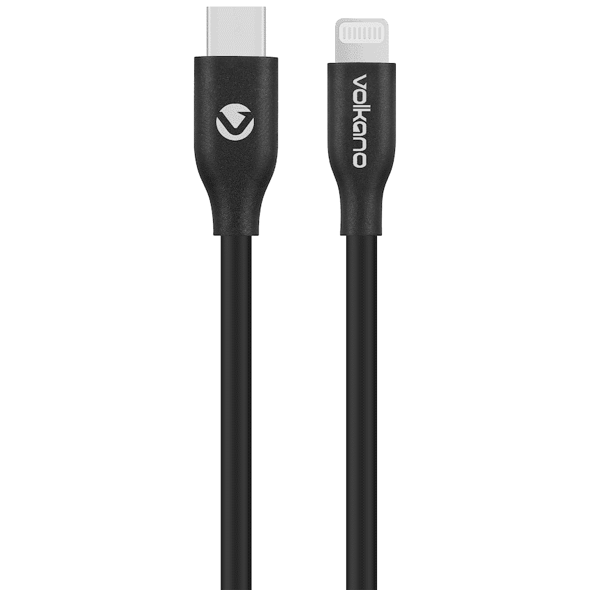 Volkano Flexi Series Type-C to MFI Lightning 2.5m 27w - Black