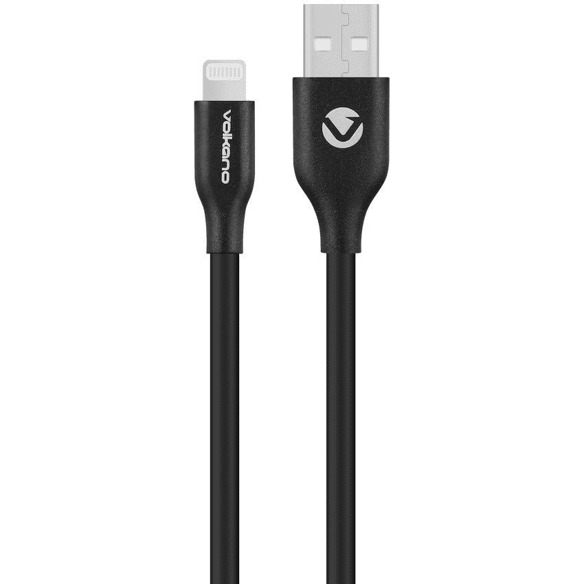 Volkano Flexi Series USB to MFI Lightning 1.5m 5v 2.4a 12w - Black