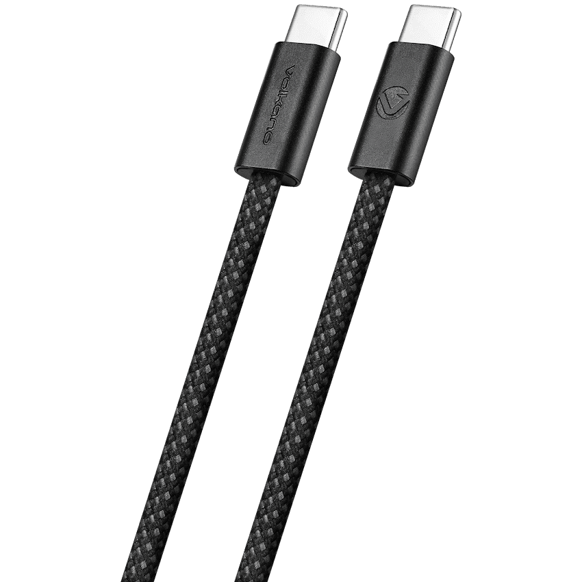 Volkano Weave Series 60w USB C to USB C 1.2m-Black 1