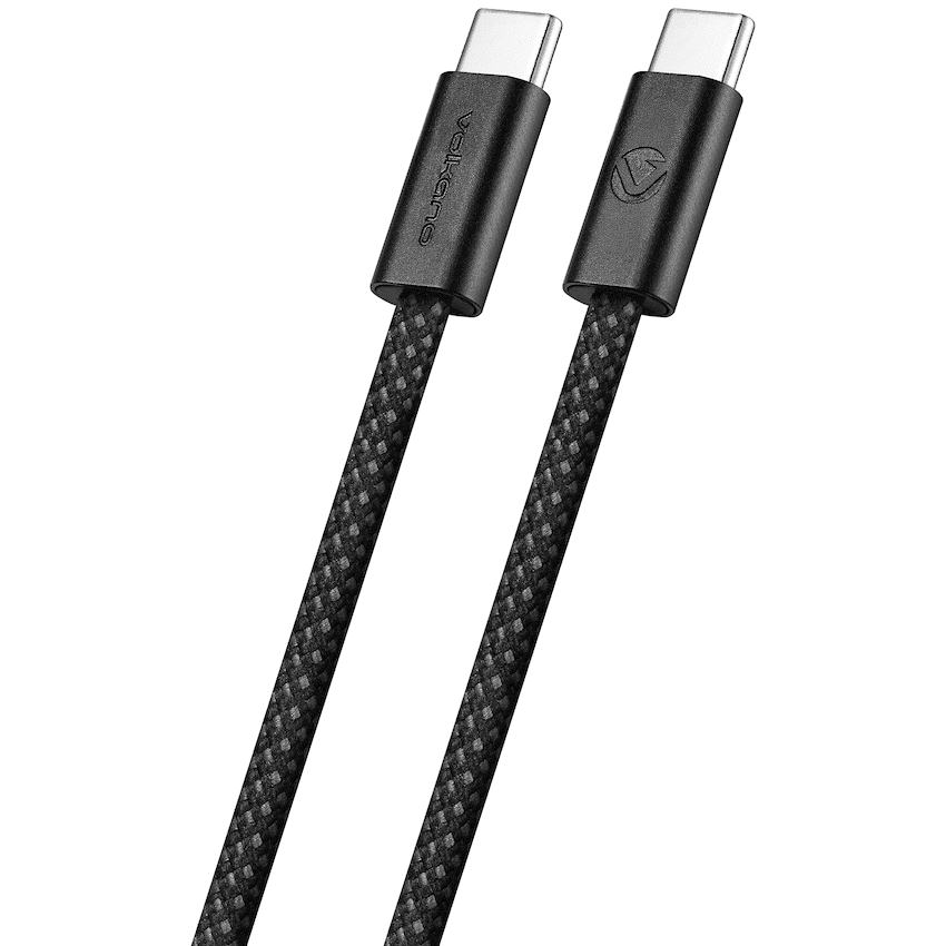 Volkano Weave Series 60w USB C to USB C 1.2m-Black 2