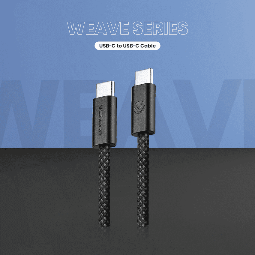 Volkano Weave Series 60w USB C to USB C 1.2m-Black 4