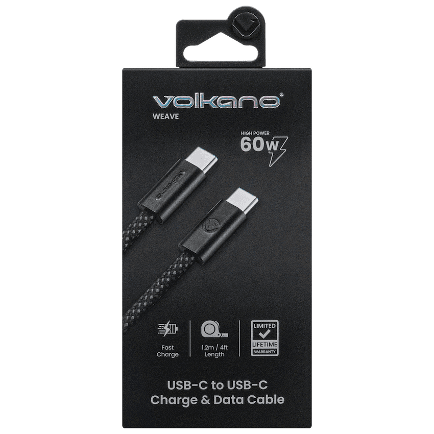 Volkano Weave Series 60w USB C to USB C 1.2m-Black 8