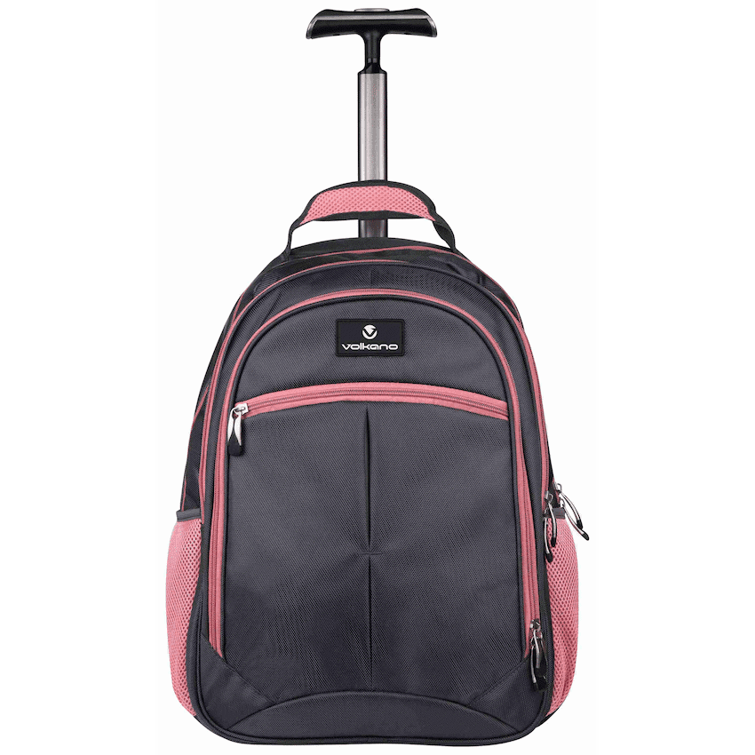 Volkano Orthopaedic Trolley Backpack 35l - Dark Grey/Pink