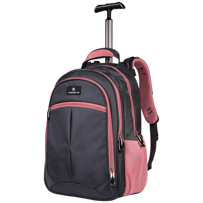 Volkano Orthopaedic Trolley Backpack 35l - Dark Grey/Pink 2