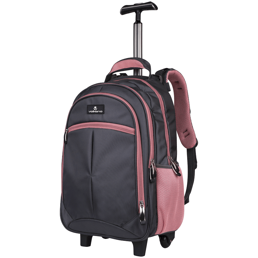 Volkano Orthopaedic Trolley Backpack 35l - Dark Grey/Pink 4