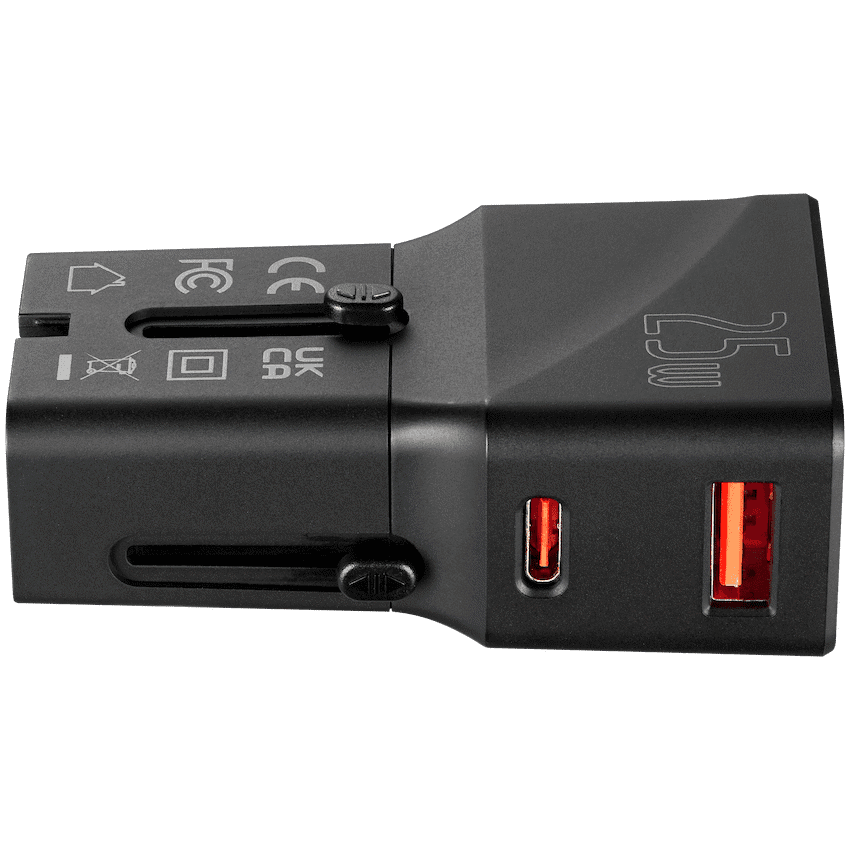 Volkano Globetrotter Series 25w Dual USB + Type-C Mini Travel Adaptor 2