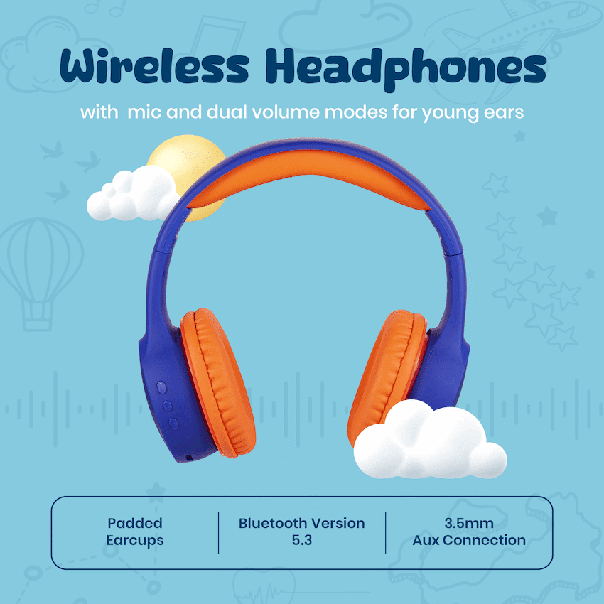 Volkano Atlas Bluetooth Padded Headphones with dB Switch Function 3