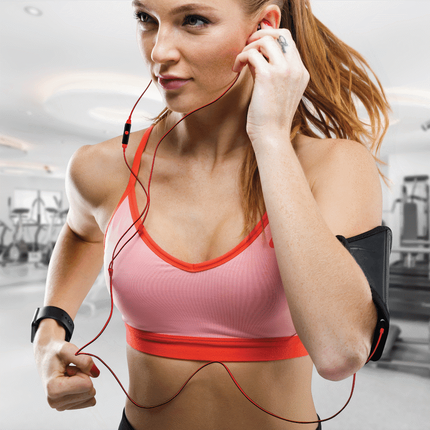 Volkano Sports Earphones Black/Red 5