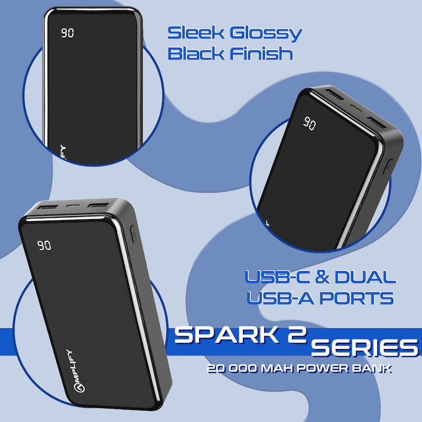 Amplify Spark 2 Series 20 000 mAh Power Bank - Black 3