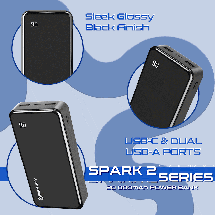 Amplify Spark 2 Series 20 000 mAh Power Bank - Black 8