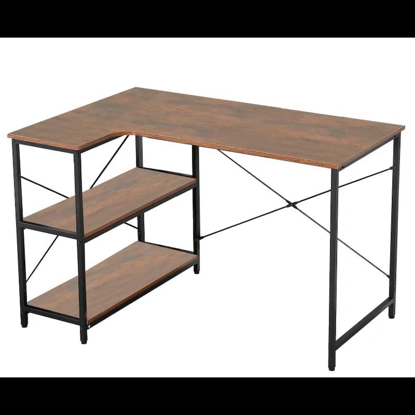 Everfurn Anthony L-Shaped Corner Work Desk - Steel Frame 7