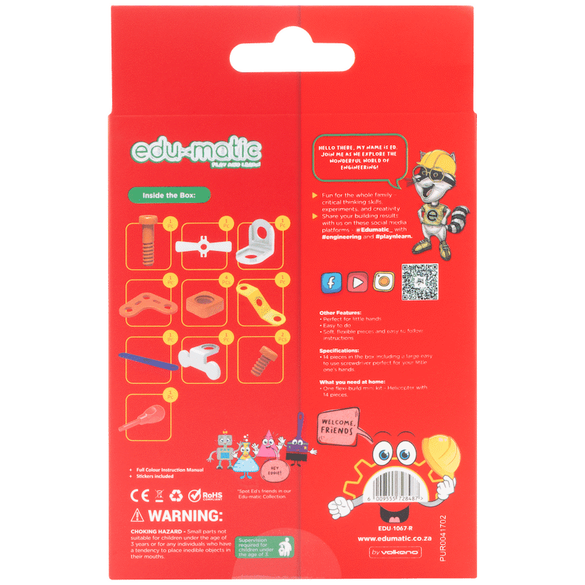 Edu-matic Flexi Build Mini Kit - Helicopter - 14 pcs 8