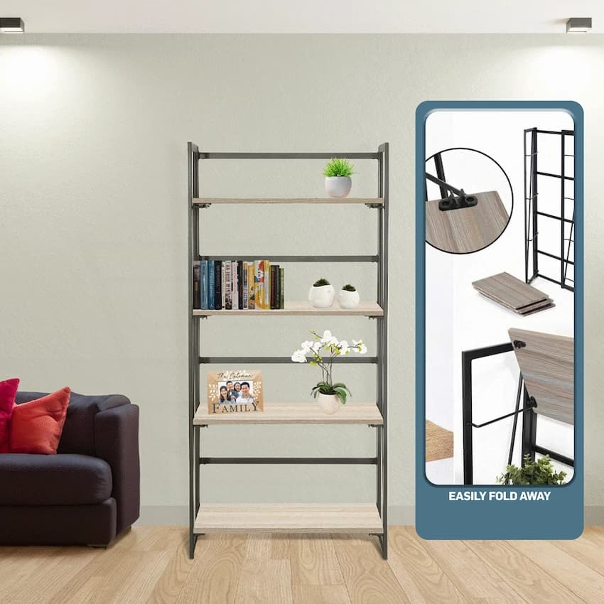 Everfurn Caprese Folding Bookshelf 4