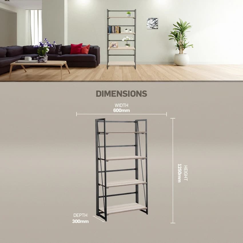 Everfurn Caprese Folding Bookshelf 5