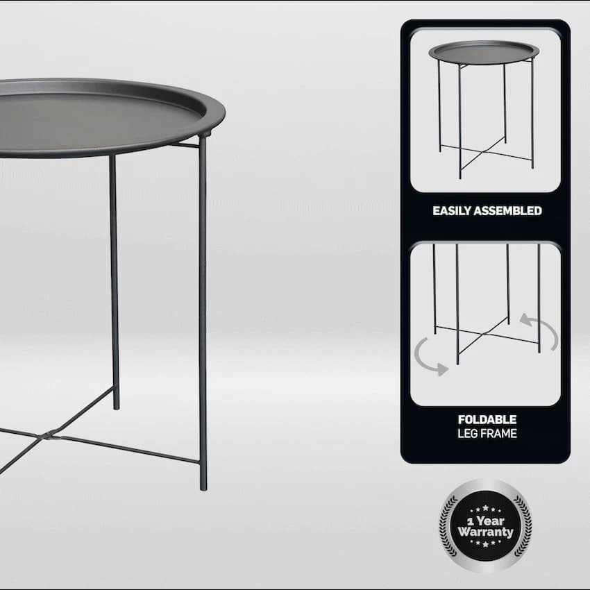 Everfurn Nala Side Table Black, Painted MDF, Steel Frame, 2 Pack 3