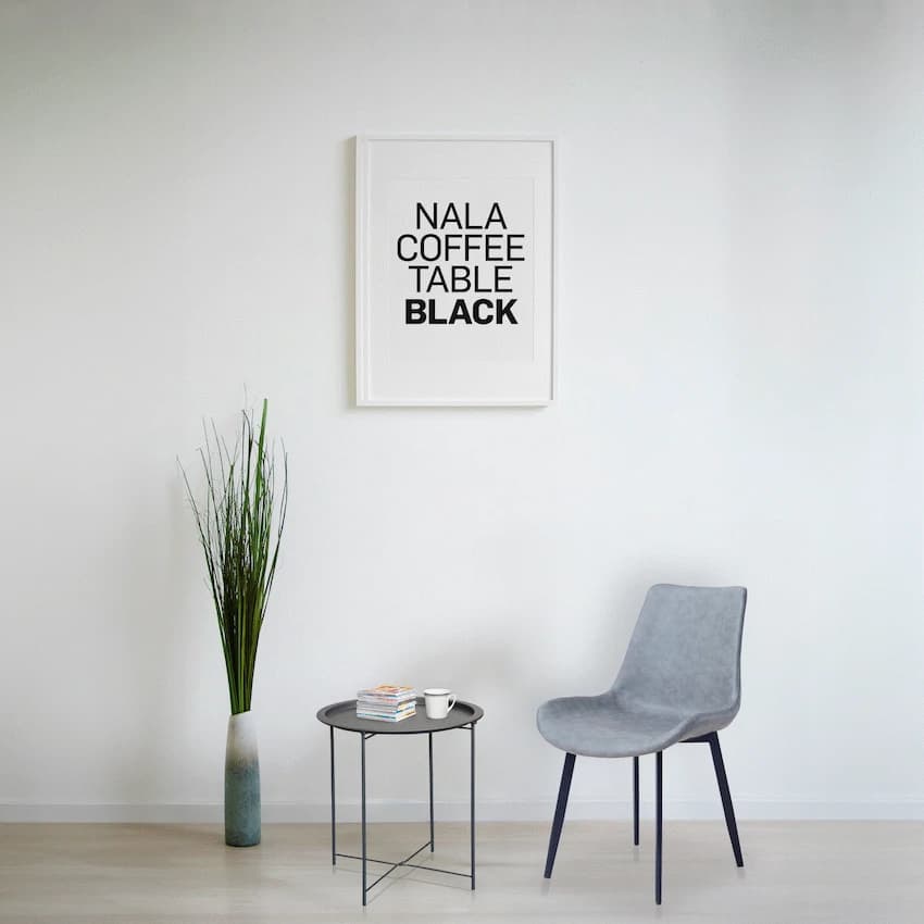 Everfurn Nala Side Table Black, Painted MDF, Steel Frame, 2 Pack 4