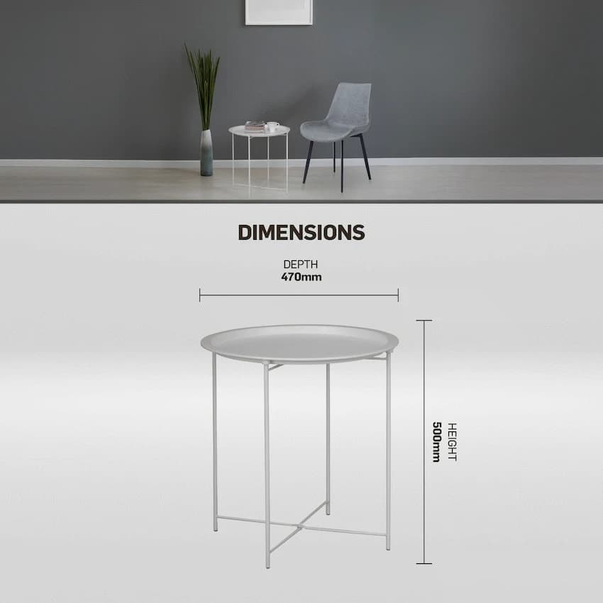 Everfurn Nala Side Table White, Painted MDF, Steel Frame, 2 Pack 2