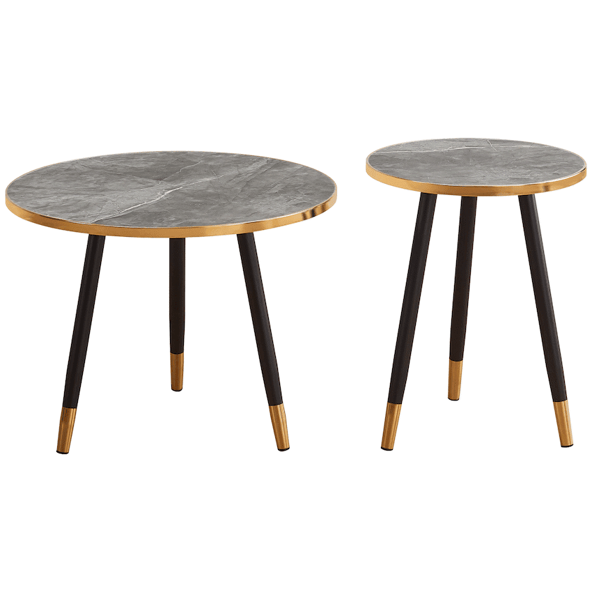 Everfurn Diana Coffee Table Black Marble with Black Legs 2