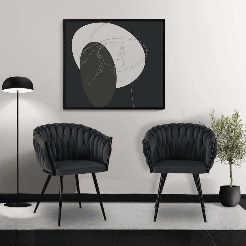 Everfurn Opulent Large Velvet Casual Chair - Grey - 2 Pack 4