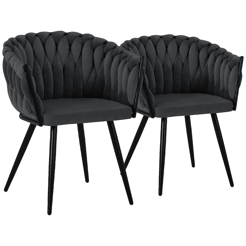 Everfurn Opulent Large Velvet Casual Chair - Grey - 2 Pack 6