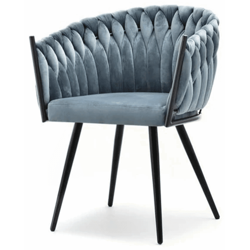 Everfurn Opulent Large Velvet Casual Chair Hazy Blue -2 Pack 2