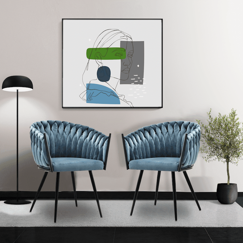 Everfurn Opulent Large Velvet Casual Chair Hazy Blue -2 Pack 5