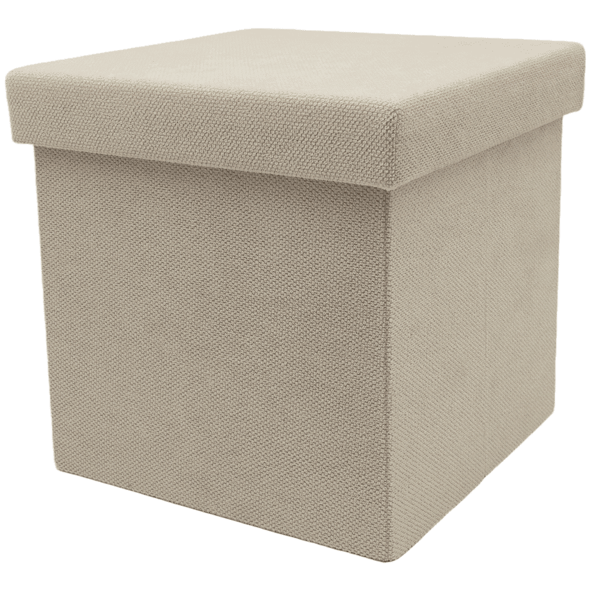 Sophie Round Storage Stool with Wooden Legs 5