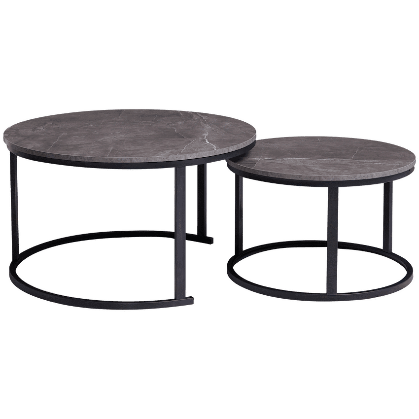 Everfurn Nile Nesting Coffee Table Marble, 2 Piece 2