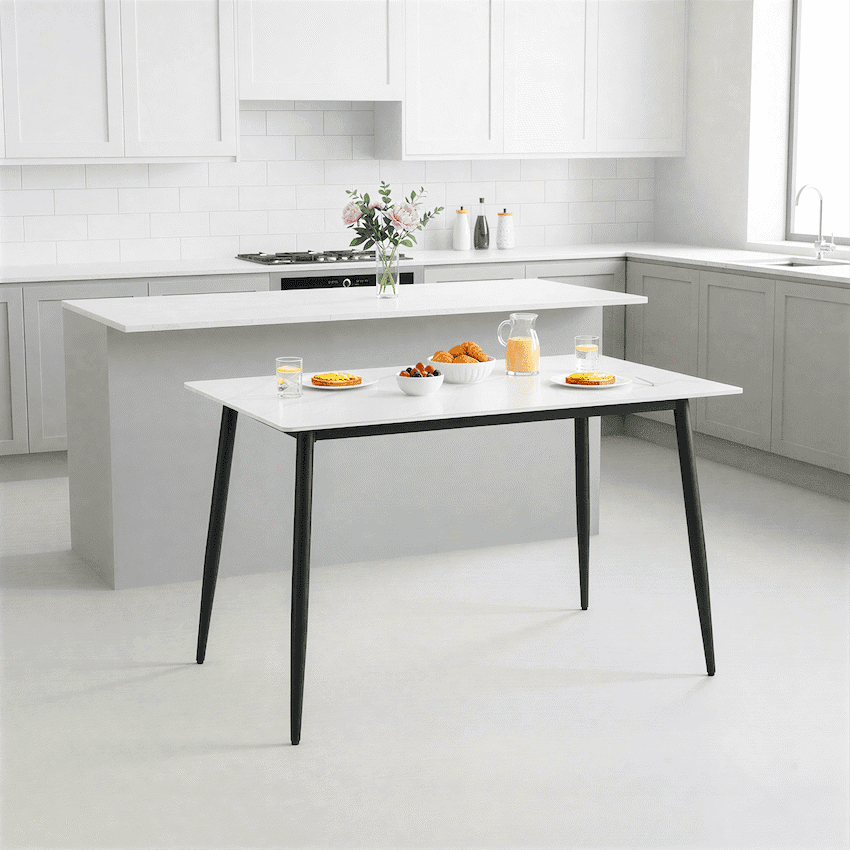 Everfurn Theo Dining Table - White, Box 1 of 2 2