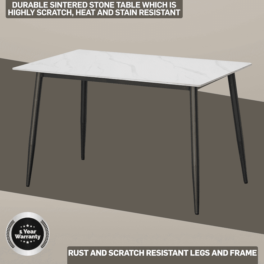 Everfurn Theo Dining Table - White, Box 1 of 2 5