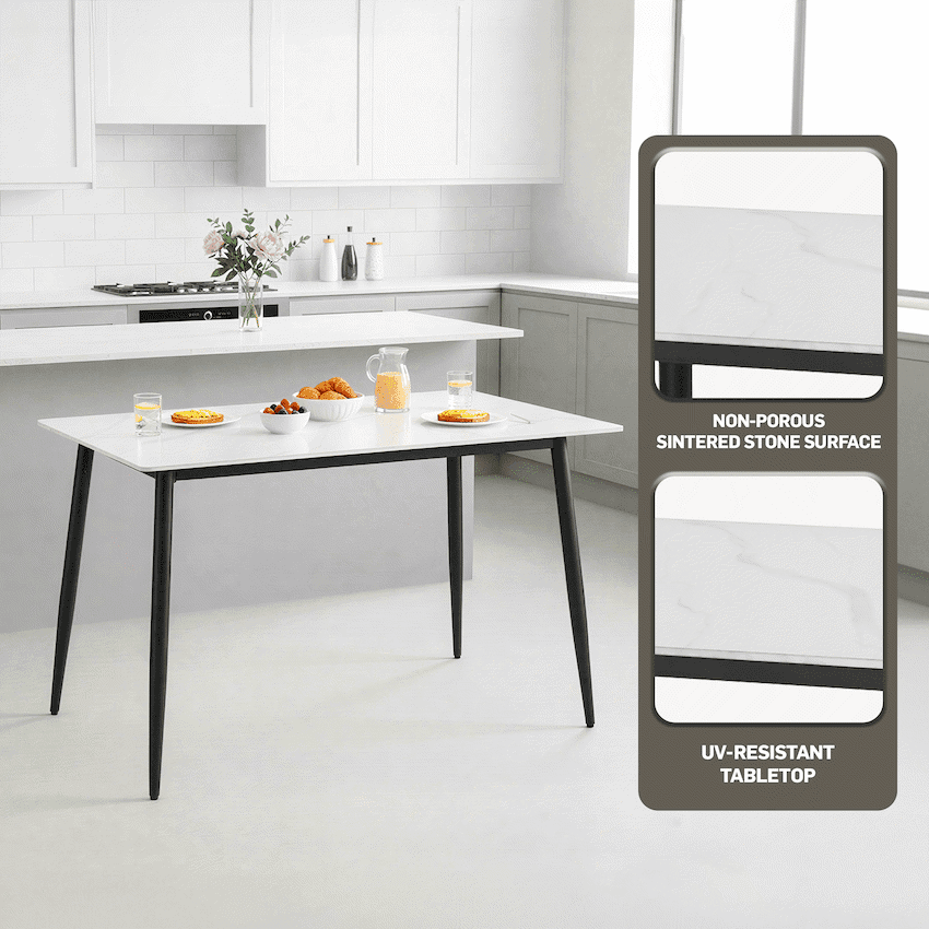 Everfurn Theo Dining Table - White, Box 1 of 2 6