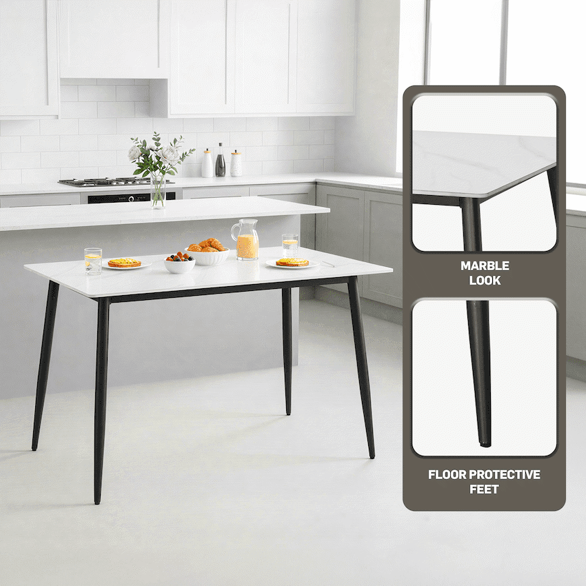 Everfurn Theo Dining Table - White, Box 1 of 2 7