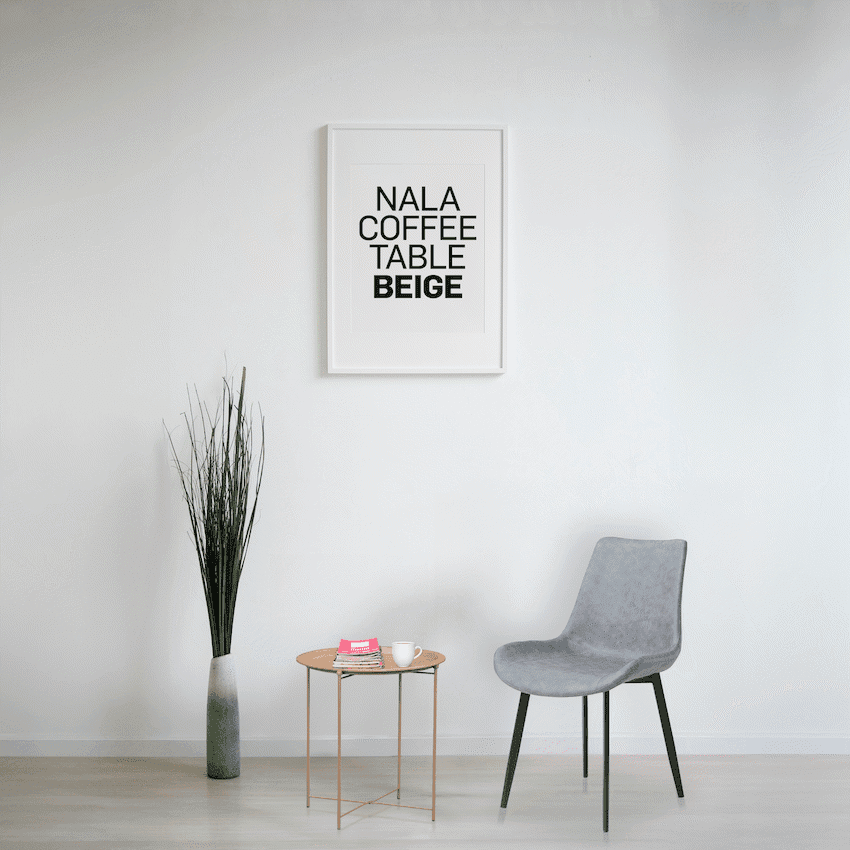 Everfurn Nala Side Table Beige, Painted MDF, Steel Frame 6